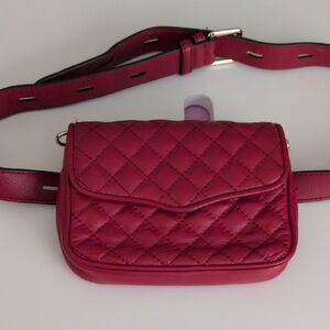 REBECCA MINKOFF Quilted Red Belt Bag